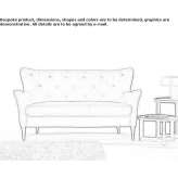 Quilted 2-seater fabric sofa Morti