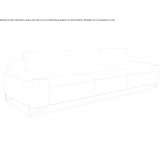 Leather 3-seater sofa Zele