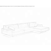 Leather sectional sofa with chaise longue Pelileo