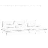 Sofa materiałowa segmentowa z szezlongiem Gateway
