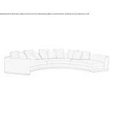 Sectional curved fabric sofa Potenza