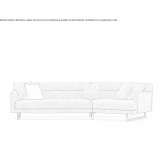 Sofa segmentowa z zakrzywioną tkaniną na podstawie sań Vadeni