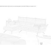 Sofa materiałowa 3-osobowa z szezlongiem Halblech