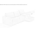 Sofa rozkładana materiałowa ze zdejmowanym pokrowcem i szezlongiem Shotton
