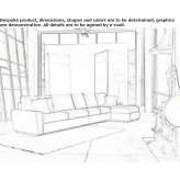 Segmentowa sofa materiałowa Esman