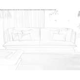 Two-seater, upholstered leather sofa Ebbs