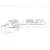Modułowa sofa materiałowa z szezlongiem Banov