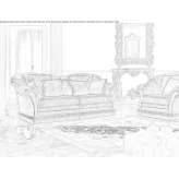 Sofa materiałowa 2-osobowa Renens