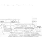3-seater sofa in fabric and leather Arsita