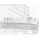 Pikowana rozkładana 4-osobowa sofa Osypenko