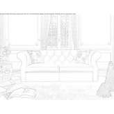 Quilted leather 3-seater sofa Bacabal