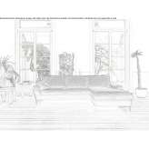 Sectional fabric sofa with a chaise longue Rosamond