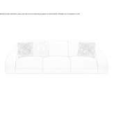 4-seater sofa in leather and velvet Bralanda