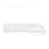 Sofa materiałowa segmentowa na podstawie sanek z szezlongiem Vadeni