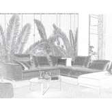 Modular fabric sofa Cekcyn