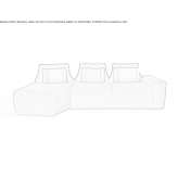 Segmentowa rozkładana 3-osobowa sofa materiałowa Shotton