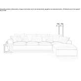 5-seater corner sofa in fabric with a removable cover Valenza