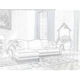 Sofa materiałowa z szezlongiem Milbank