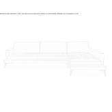 Pikowana skórzana sofa z szezlongiem Pearland