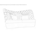 Pikowana, zakrzywiona 3-osobowa sofa Genas
