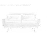 Two-seater sofa in fabric and leather Bercel