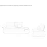 Sofa materiałowa segmentowa ze zdejmowanym pokrowcem Yadrin