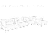 Sectional fabric sofa with a chaise longue Coleman