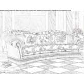 Curved 3-seater fabric sofa Renens