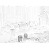 Leather sectional sofa with chaise longue Primda