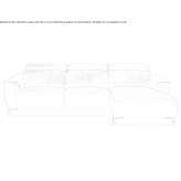Leather sectional sofa with chaise longue Desterro