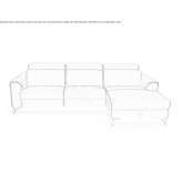 Skórzana sofa rozkładana z szezlongiem Indaial