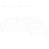 Leather sofa bed with chaise longue Zettling