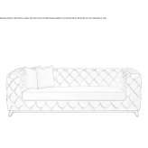 Quilted 2-seater fabric sofa Hemsedal