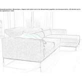 Sofa materiałowa 3-osobowa z szezlongiem Plagiari