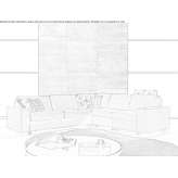 Corner sofa bed in fabric Grizano