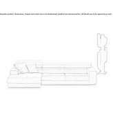 Fabric sofa bed with removable cover and chaise longue Wayzata