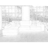 Leather sectional sofa with chaise longue Silveira