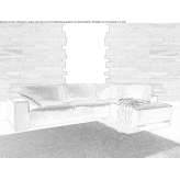 Corner sectional sofa in fabric Silveira
