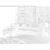 Sofa materiałowa z szezlongiem Pintillo