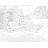 Corner 4-seater fabric sofa with headrest Bever