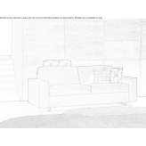 3-seater fabric sofa bed Grizano