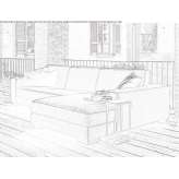 3-seater fabric sofa with a chaise longue Jaciara