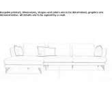 3-seater sectional fabric sofa with a chaise longue Tlaxcala