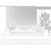 Fabric sofa with headrest Bever