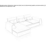 3-seater fabric sofa with a removable cover and a chaise longue Mliniste