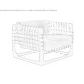 Leather armchair with armrests and wooden structure Dalekoye