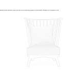 Armchair with wooden frame and fabric cushion Propata