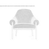 Fabric armchair with armrests Avallon