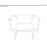Leather armchair with armrests Cacique