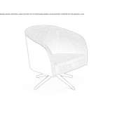 Swivel fabric armchair with armrests Amlach